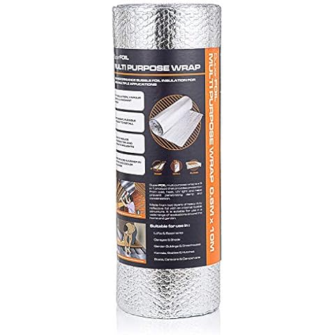 SuperFOIL SFBA Multi Purpose Wrap - Bubble Foil Insulation (0.6m x 10m Roll) Cover