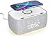 EZVALO Radio Despertador Digital con Carga Inalámbrica con Tipo C/USB Luz Nocturna Pantalla LED Ajustable Radio FM Reloj Despertador con Doble Alarma de Temporizador de Apagado con Audio Bluetooth