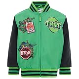 Teenage Mutant Ninja Turtles Little Boys Varsity Zip Up Bomber Jacket Green/Black 7-8
