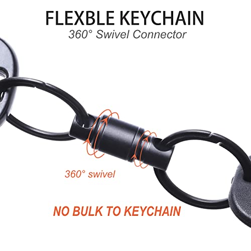 Autuveen Titanium Quick Release Keychain,Black Detachable Key Ring Pull Apart Keychain,Key Holder Accessory For Bag/Purse/Belt(Black) #TOP4