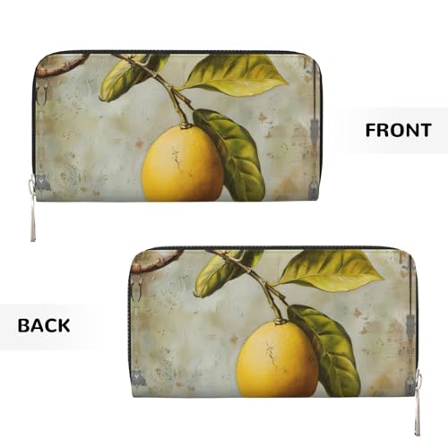 Lemon Fruit Print Womens Wallet, Ladies Credit Card Holder, Phone Wallet Purses, Long Clutch Hand Bag3