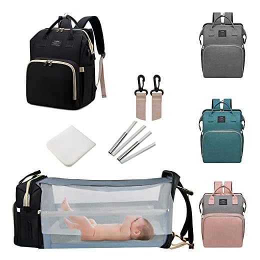 ANWTOTU Baby Diaper Bags with Changing Station,Waterproof Diaper Bag Backpack for Moms Dads with USB Charging Port,Large Capacity Multifunctional Baby Essentials(Black)