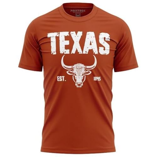 Est 1845 Texas Shirts, Longhorn Shirt for Men, Football Lonestar State Fan T-Shirt