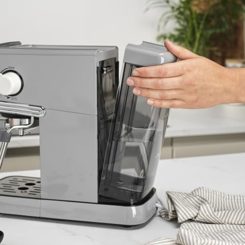 Salter Retro Espresso Machine – Coffee Machine with Milk Frothing Wand, Cappuccino/Latte, 20-Bar Pressure Pump, 1.35L Water Tank, Ground Coffee, Single/Double, Digital LED Display, 1350W, EK6185GRY - Image 8