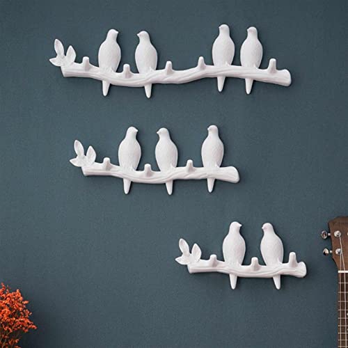 Percheros Para Colgar Abrigos Creative Wall Coat Rack Resin Bird Decorative Wall Hook Suitable for Bedroom Kitchen Entrance Coat Rack Perchero Para Colgar Bolsas(C) - Image 7