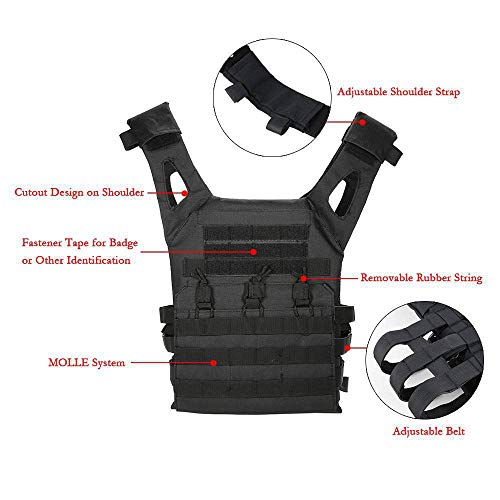 Mlida Tactical Vest Outdoor Breathable Combat Training Vest Nylon Adjustable for Hunting CS Game - Thumbnail 3