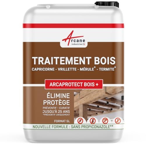 Traitement Bois Insectes xylophène et champignons - Intérieur & Extérieur Sans Propiconazole -...