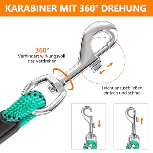 Aystkniet Schleppleine für Hunde, 5M 10M 15M 20M 30M Lange schleppleine mit 2 Wirbelhaken, Trainingsleine für Kleine Mittlere und Große Hunde, Starke Hundeleine Laufleine für Große Hunde bis 150kg