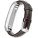 UMAXGET for Fitbit Alta HR and Alta Leather Band, Replacement Strap Classy and Fashionable with Metal Buckle Clasp Dark Brown
