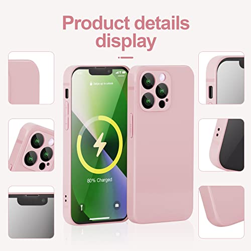 Noyre Compatible With Iphone 13 Pro Max Case 2021, Liquid Silicone Gel Rubber Full Coverage [With Camera Protection] Phone Case For Iphone 13 Pro Max 6.7 Inch (Light Pink) #TOP2