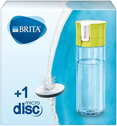 BRITA Water Filter Bottle Lime/Practical Water Bottle with Water Filter for on the Go Made of BPA-Free Plastic/Filters When Drinking/Dishwasher Safe