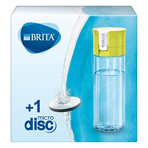 BRITA Fill and Go Vital Water Filter Bottle, Lime, Pack of 1