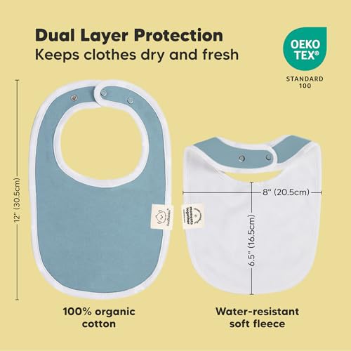 Image of 8-Pack Organic Baby Bibs for Boys, Girls - Soft Cotton Drooling and Teething Bibs for Baby Girl & Boy, Extra Absorbent, Easy to Clean & Put On for Toddler, Newborn, Infant 0-24 Months (Spring)