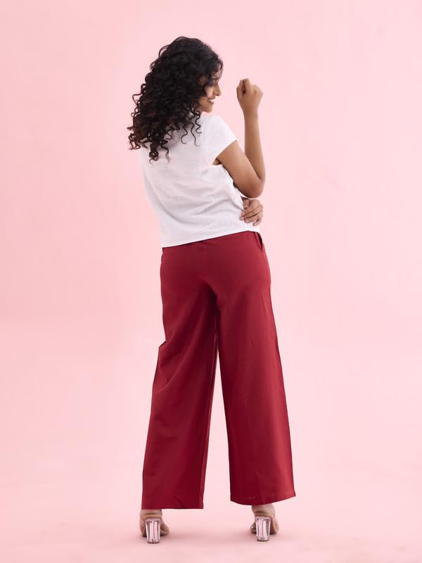 Image of GO COLORS Soft Viscose & Linen Blend Linen Palazzo Full Length for Women| Breathable, Mid Rise