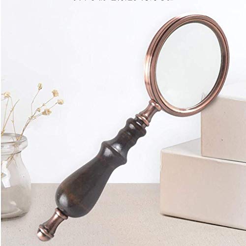 GIQKDZNUO Lupas, lupas educativas para Pasatiempos, Lupa de Mano clásica de Metal Retro para niños Mayores, Estudiantes, coleccionistas, Lectura, Mango sólido, Vidrio Resistente a rayones, c