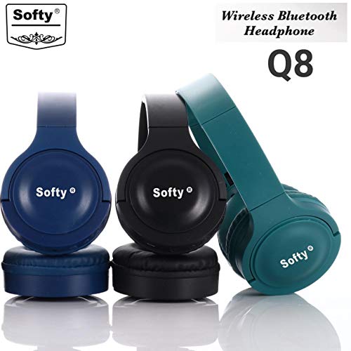 Image of SOFTY Q8 ON-Ear Wireless Bluetooth Headphone with MIC (TF Memory Card Slot, FM, AUX, MIC) - Black