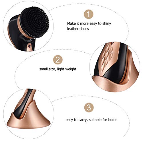 Electric Shoe Polisher Mini Portable Handheld Electric Shoe Brush Shoe Shine Rechargeable Dust Cleaner Leather Care Kit With 7Pcs Brush Heads (Golden) #TOP3