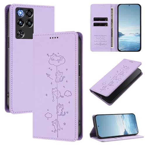 �X�}�z�P�[�X �Ή��@�� for ZTE nubia RedMagic 11 Pro / 11 Pro Plus�yRFID�Ւf�@�\�z�y�J�[�h�z���_�[�t���}�O�l�b�g�J���t���b�v�L�b�N�X�^���h�zPurple