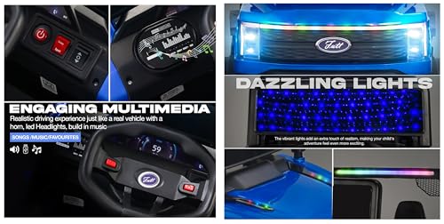 Image of Driving EV Cars for 1, 2, 3, 4, 5, 6 Years | Remote + Steering + Mobile App Control | Kids Jeeps (Entery Level Jeeps [2-6 Years] F-Raptor, Blue)