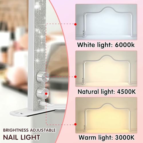 Lampe de bureau demi-lune pliable 89 cm avec 3 modes de couleur - 4