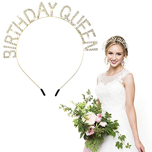 WLLHYF Geburtstag Königin Stirnband, Prinzessin Krone Strass Haarband Geburtstag Schärpe Tiaras Kristall Haarschmuck Valentinstag Geschenke für Frauen Mädchen Geburtstag Party Dekorationen