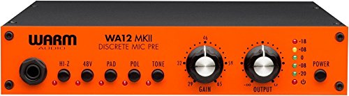 Warm Audio WA12 MKII Single Channel Microphone Preamplifier & Instrument DI, Black and Orange