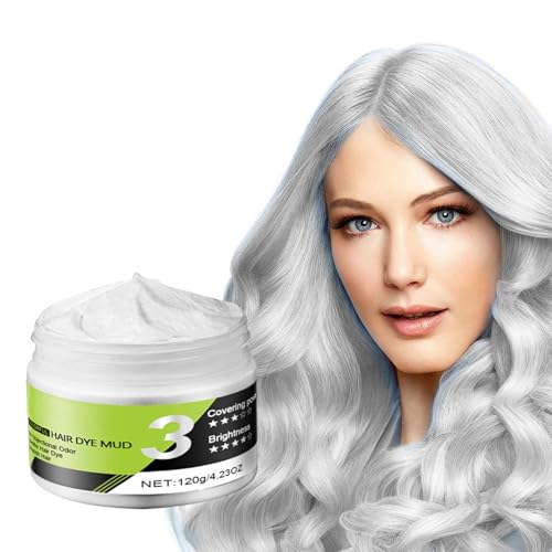 Cera para el cabello blanca, color blanco temporal, color loco, lavable, tinte instantáneo, color de pelo natural, tono de pelo para hombres, mujeres, fiestas (blanco)