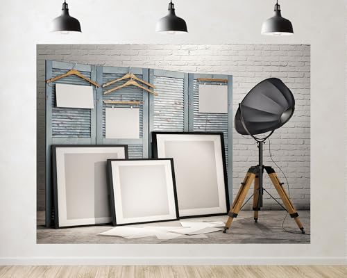 Trykid 5x5ft Vintage Studio Setup Backdrop Tripod Lamp Empty Frames
