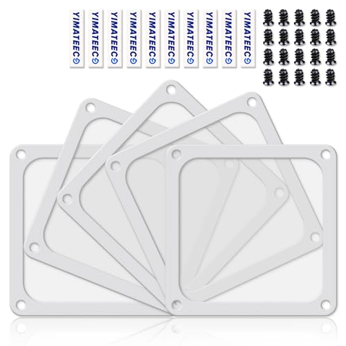 Image of 140mm Dust Filter PC for Computer Cooler/PSU/Routers Nylon 80 Mesh, Magnetic Frame PC Fan Dust Mesh Cooler Filter Dustproof Computer Fan Grills (Nylon, 140 * 140mm, 5pcs, White)