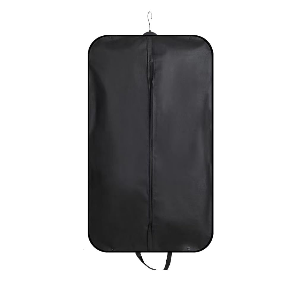 Finding Case Black Zip Up Hanging Suit Dress Coat Garment Bag Clothes Cover Dustproof Storage Suit Carrier Protector Bags, (Black)