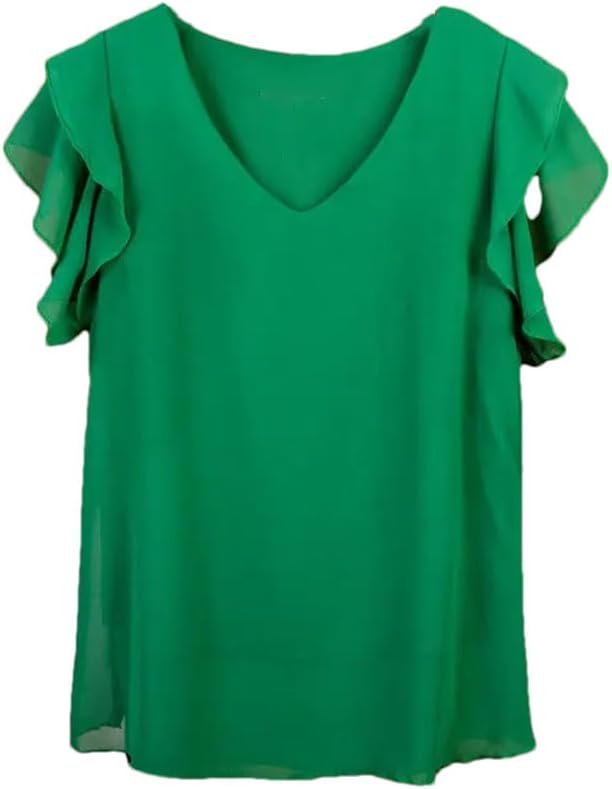 Women's Chiffon V-Neck Casual Loose Top
