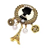 Pin victoriano en elegante tono dorado, ideal para chaquetas y bolsos, elegante broche