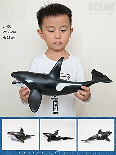 Simulated Ocean Big Animal, One Pc 15Inch Soft Filled Rubber Sea Educational Toys (Killer Whale) #TOP4