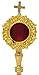 Needzo Monstrance Reliquary, High Polished Brass, Catholic Church Service Supplies, 8 Inches