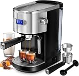 COWSAR Commercial-Grade Espresso Machine, 20Bar High Pressure Compact Coffee Maker with Milk Frother Steam Wand. Equipped with 45oz Detachable Water Tank, Ideal for Brewing Cappuccino