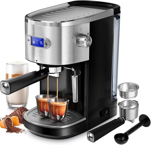COWSAR Commercial-Grade Espresso Machine, 20Bar High Pressure Compact Coffee Maker with Milk Frother Steam Wand. Equipped with 45oz Detachable Water Tank, Ideal for Brewing Cappuccino