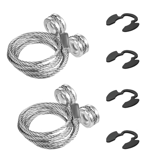 2Pcs HLK2047 Hood Strut Control Cable – Long Side Compatible with Peterbilt 357, 375, 377, 378, 379 -Replaces 924-5402, L92-6000-0718 Parts, Trailer Ramp Door Cable Replacement