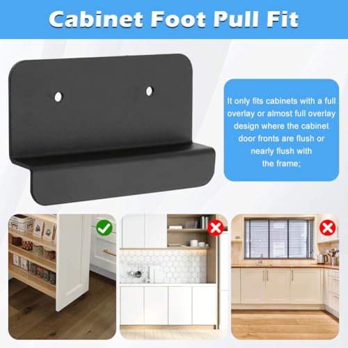 Image of NINEFOX Cabinet Foot Pull for Trash Drawer, Trash Cabinet Foot Pull, Touchless Hands Design for Full Overlay Cabinet Door, with Screws, Double-Sided Adhesive Tapes
