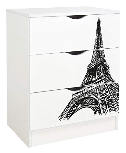Leomark Commode en Bois avec 3 tiroirs - Roma - Meuble pour Chambre d'enfant, Meuble de Rangement,...