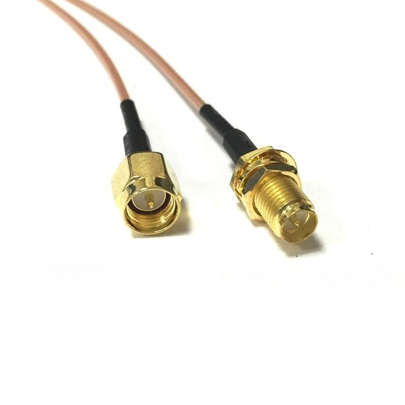 Wi-Fi Antenna Extender RP-SMA Female Jack to SMA Male Plug Jumper Cable (1000CM) (RG178)
