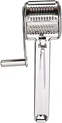 Mimo Style Ralador de Queijo Manual 20,5cm, Feito Inteiramente em Aço Inoxidável. Economiza Tempo e Esforço. Resistente e Durável, Perfeito Para Queijos, Chocolate, Nozes, Amêndoas
