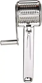 Mimo Style Ralador de Queijo Manual 20,5cm, Feito Inteiramente em Aço Inoxidável. Economiza Tempo e Esforço. Resistente e Durável, Perfeito Para Queijos, Chocolate, Nozes, Amêndoas