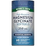 Nature's Truth Magnesium Glycinate Softgels | 250mg | 60 Pills | High Absorption | Non-GMO & Gluten Free Supplement