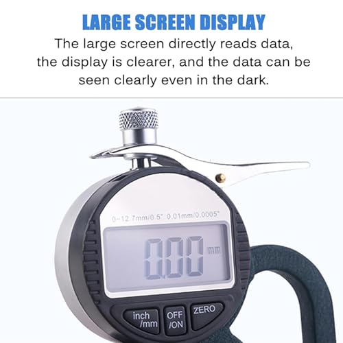 Calibrador digital de espesores para esponja, papel y cartón, rango 0-12,7 mm, pantalla grande, diámetro de sonda 30 mm miniatura 2