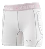 Mizuno Womens Runbird Shield Padded Slider, Softball Sliding Shorts White