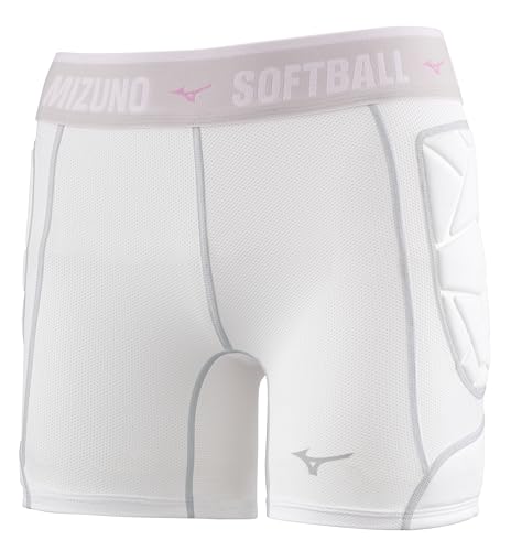 Mizuno Womens Runbird Shield Padded Slider Softball Sliding Shorts White