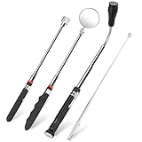 👍 【POTENTE LINTERNA IMÁN】 Con 3 luces de flash LED de alto brillo, cabeza magnetizada y cuello doblado 360 °, la herramienta de agarre magnético le permite ver y recoger piezas metálicas incluso en ambientes oscuros o en lugares estrechos donde las manos no pueden alcanzar.