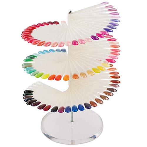 Miniatura 13 de Yimart Soporte de exhibición de 120 barras de uñas postizas en espiral, herramientas de práctica para uñas Solon, esmalte y gel (transparente)
