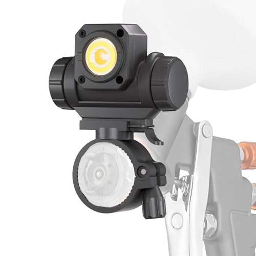 Rechargeable LED Paint Gun Light, 450LM Paint Spray Gun Light with 3 Lighting Modes, 3500–6500K, CRI 95+, 360° Swivel & 45° Tilt for Auto Painting and Color Matching