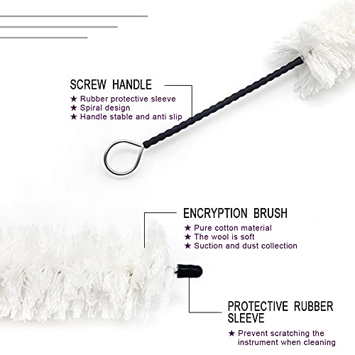 Zby Flute Cotton Cleaning Brush Kit Includes 1 Pcs Flute Cotton Cleaning Brush Swab, 1 Pcs Dust Brush,1 Pieces Screwdriver For Flute Repair And Cleaning,1 Pair Cotton Gloves And 1Pcs Cleaning Cloth #TOP3